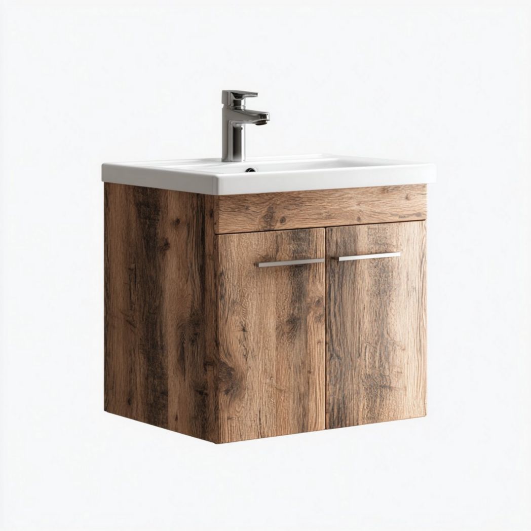 Wastafelmeubel van MDF voor de badkamer met twee lades - 60 x 45 x 50