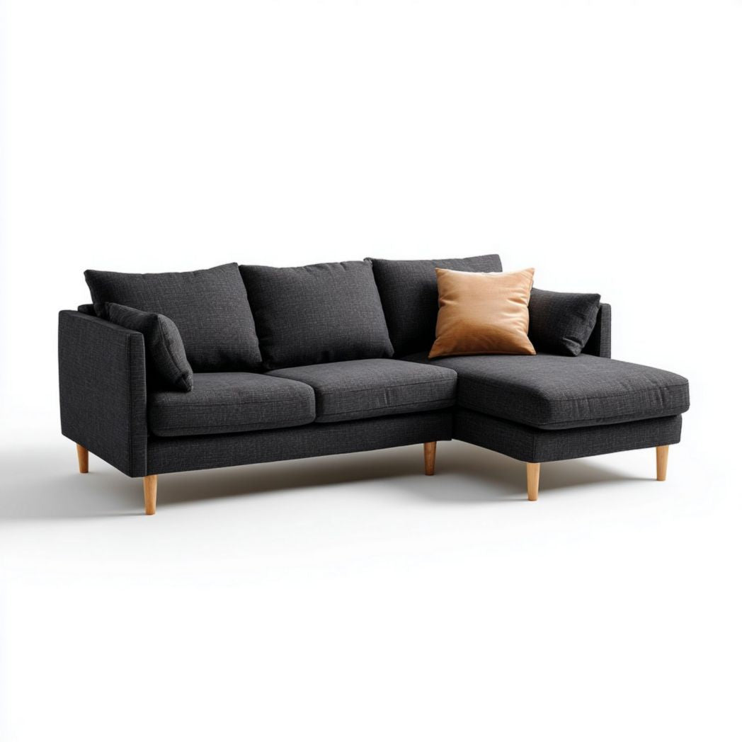 Hoekbank van stof voor de woonkamer - 180 x 90 x 85