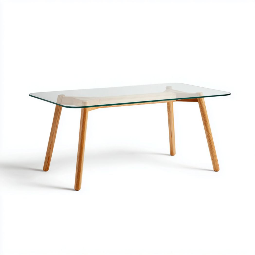 Glazen eettafel voor de eetkamer van hout - 120 x 60 x 75