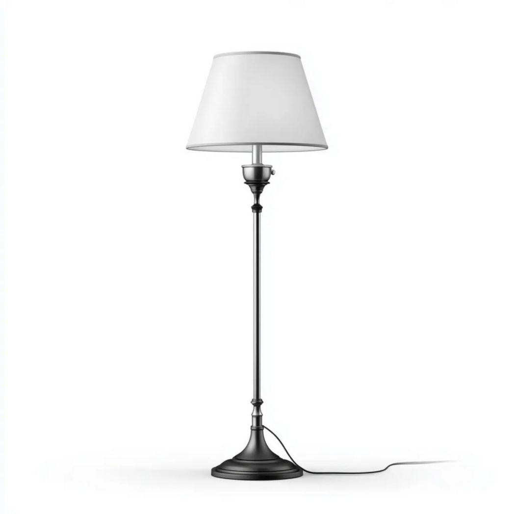 Vloerlamp van metaal en textiel voor de woonkamer - 25 x 25 x 150